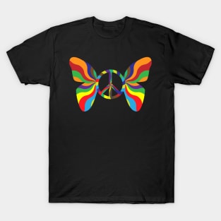 Groovy Butterfly Peace Sign T-Shirt